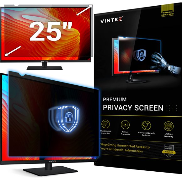 25 Inch Computer Privacy Screen Filter for 16:9 Widescreen Computer Monitor - Anti-Glare - Anti-Scratch Protector Film - Data confidentiality Shield