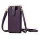 thumbnail image 1 of Bolso bandolera para teléfono móvil con diseño de pavo real para mujer, color morado, 1 of 6