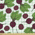 thumbnail image 2 of Ambesonne Vegetable Fabric by the Yard Upholstery, Organic Ripe Beet Plants, 3 Yards, White Maroon Fern Green, 2 of 5