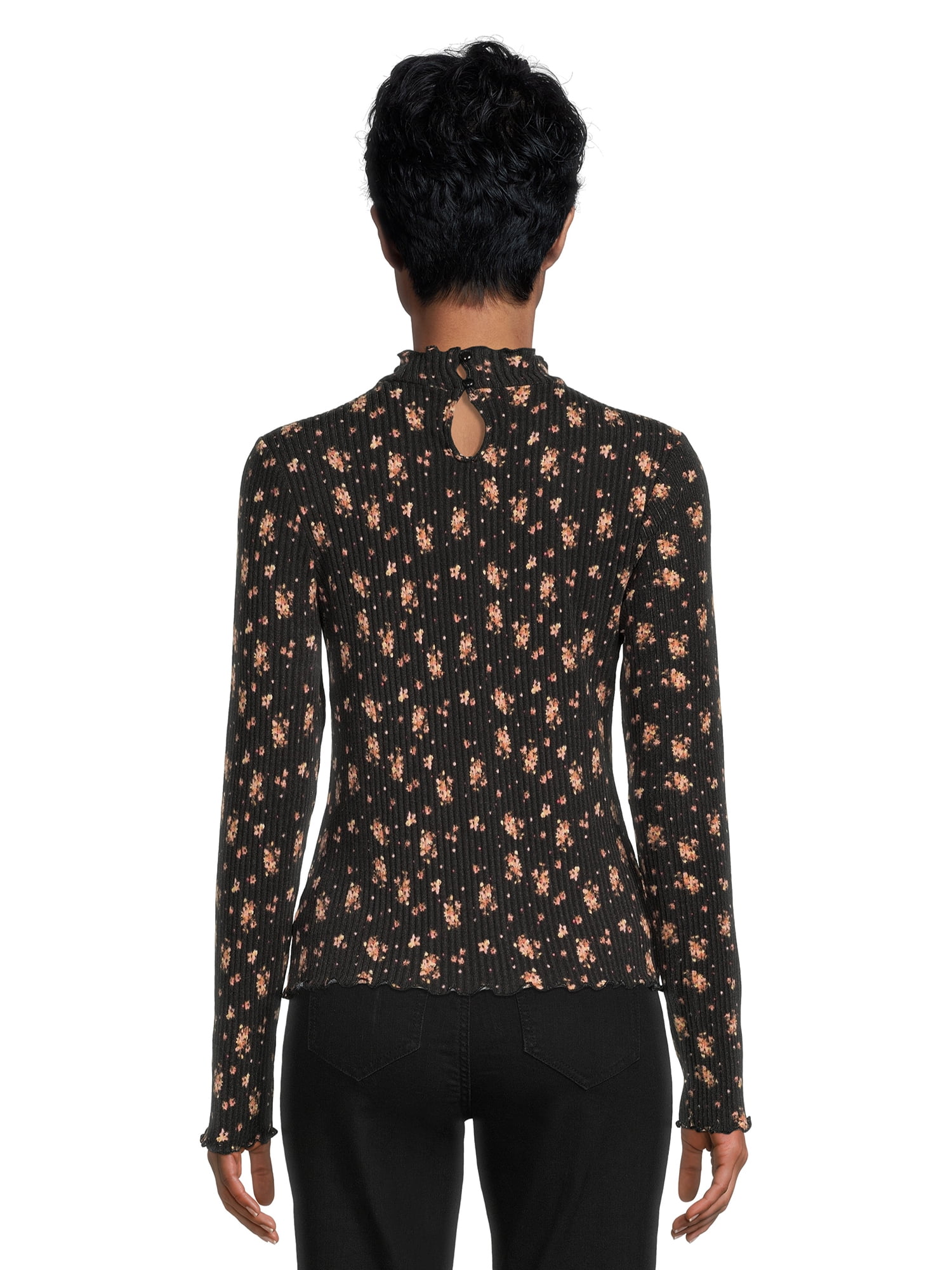 Self Esteem Juniors Mock Neck Ribbed Top