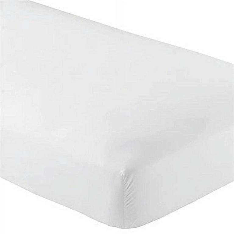 White Fitted Sheet – Twin Fitted Sheets Only – Microfiber Fitted Sheets 1  Pack Single Fitted Sheet Twin