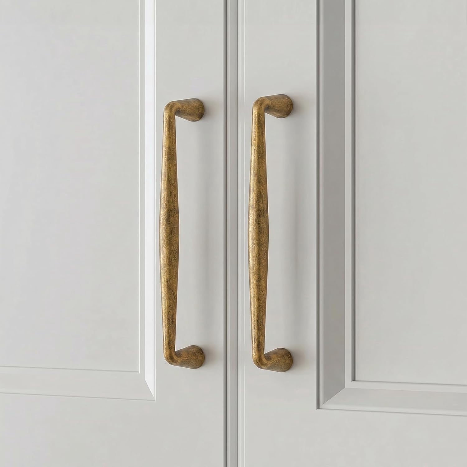 homdiy 10 Pack 3in Vintage Brass Cabinet Pulls Kitchen Handles Hardware for Cabinets Zinc Alloy Drawer
