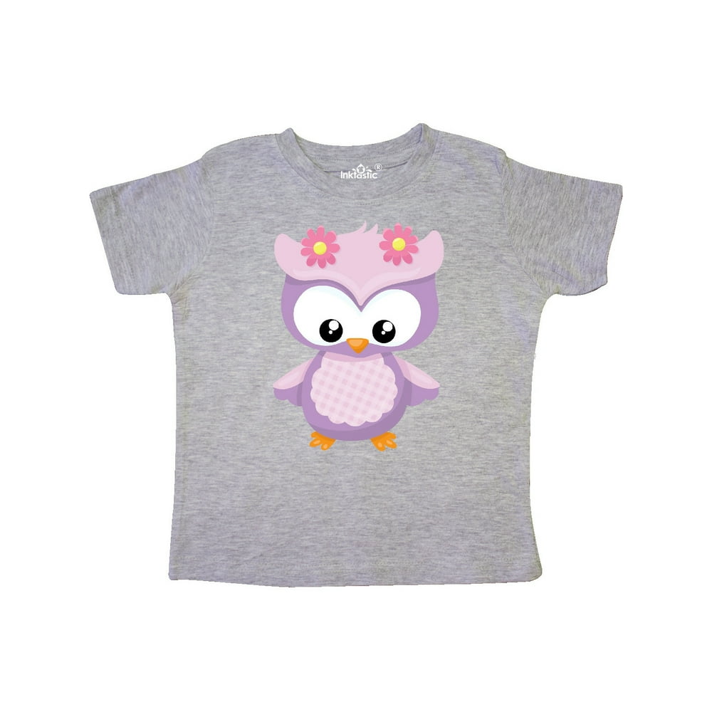 Inktastic Cute Pink and Purple Owl Toddler Short Sleeve TShirt Female