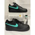 thumbnail image 1 of Ni&ke Air Force 1 Low Black (Gift Box Blue Custom Painted Swoosh) SC-#33B, 1 of 6