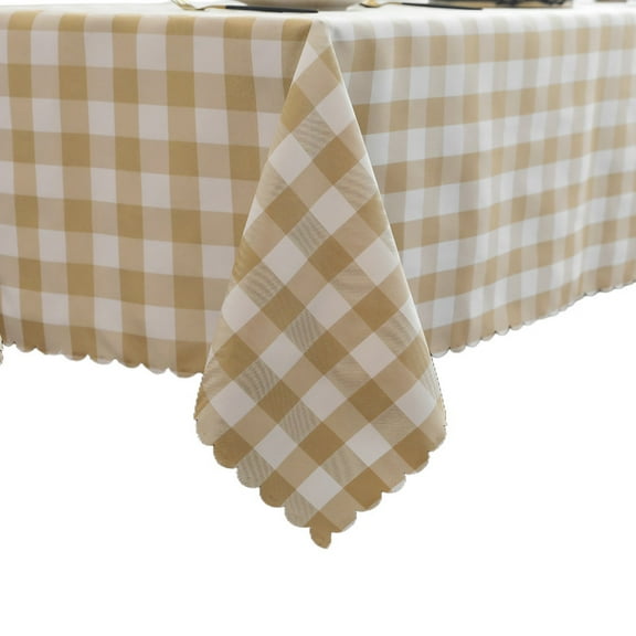 Checkered Tablecloth 63" x 55" - Black and Green, Spill-Proof, Crease-Resistant, Heavy-Duty Fabric for Kitchen, Dining Room, BBQs, Celebrations, and Everyday Style