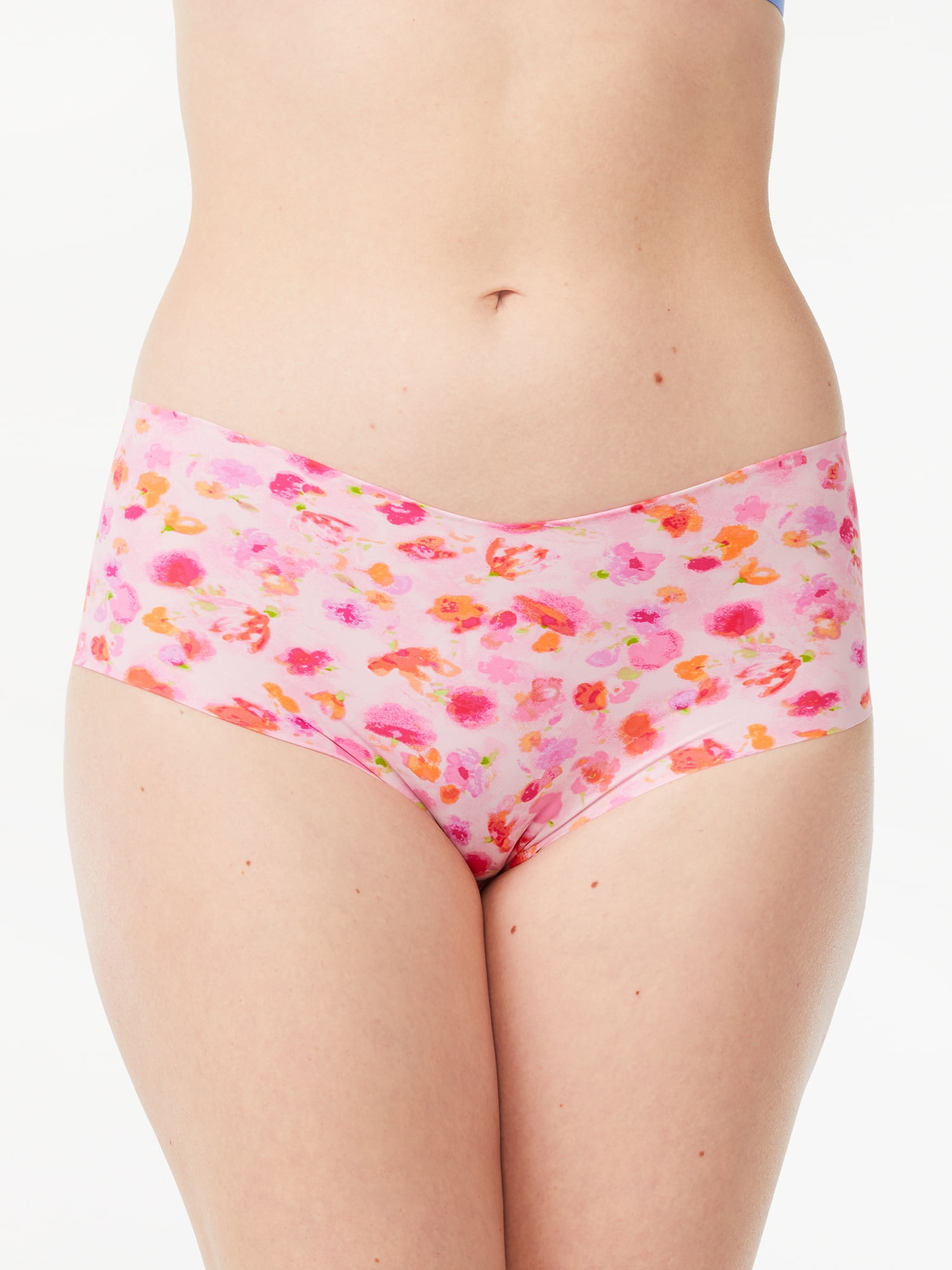 Joyspun Women's No Show Brief Panties, 3-Pack, Sizes XS to 3XL