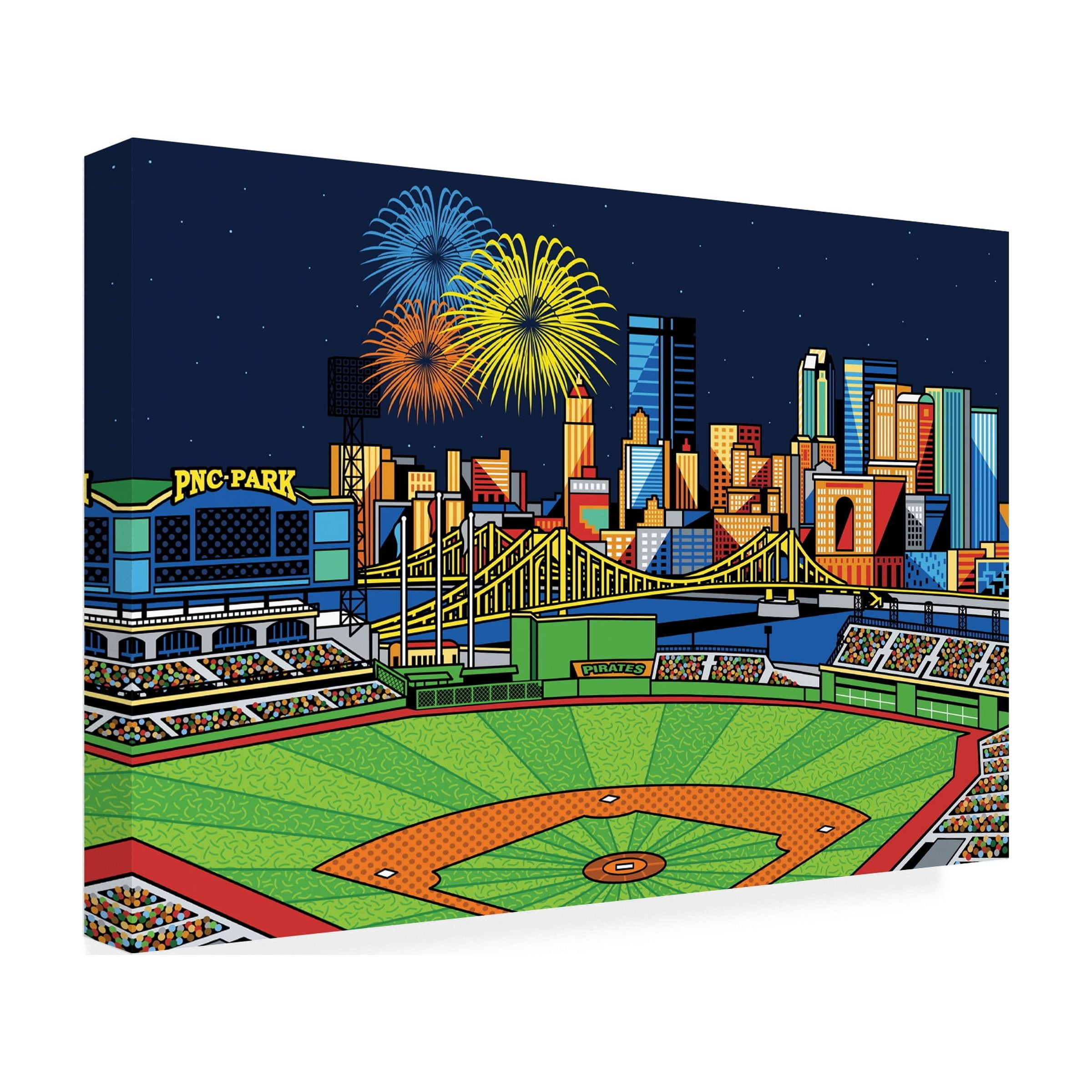 Ron Magnes 'PNC Park Fireworks Pittsburgh' Canvas Art