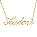 Dreamdecor Name Necklace Personalized Sterling Silver Custom Nameplate Necklace Charm Jewelry Gift for Women 