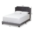 thumbnail image 6 of Baxton Studio Darcy Luxe and Glamour Dark Grey Velvet Upholstered Queen Size Bed, 6 of 20