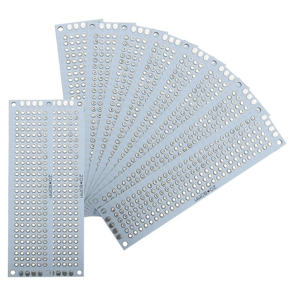 10Pcs Solderable Breadboard, 3.15"x0.79" White Tinned Circuit Board