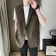 thumbnail image 4 of pstuiky Camisetas sin mangas para hombre, Traje de bolsillo de color liso con solapa y sin mangas para hombre Chaleco para hombre m, 4 of 8