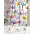 thumbnail image 6 of Sheer Curtains 45 Inch Length, Watercolor Flowers Semi Sheer Curtains Light Filtering Window Treatment, Spring Floral Plants Country Privacy Voile Drapes for Living Room Bedroom 52x45 Inch, 6 of 7