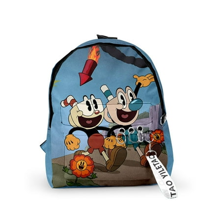 The Cuphead Show Merch Fabric One Shoulder Keychain Backpack Printed Student School Bag Mini bags