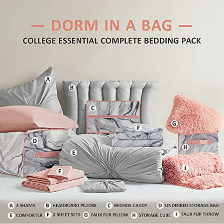 Comfort Spaces Bed In A Bag Comforter, How To Put A Headboard On Dorm Bedsheet