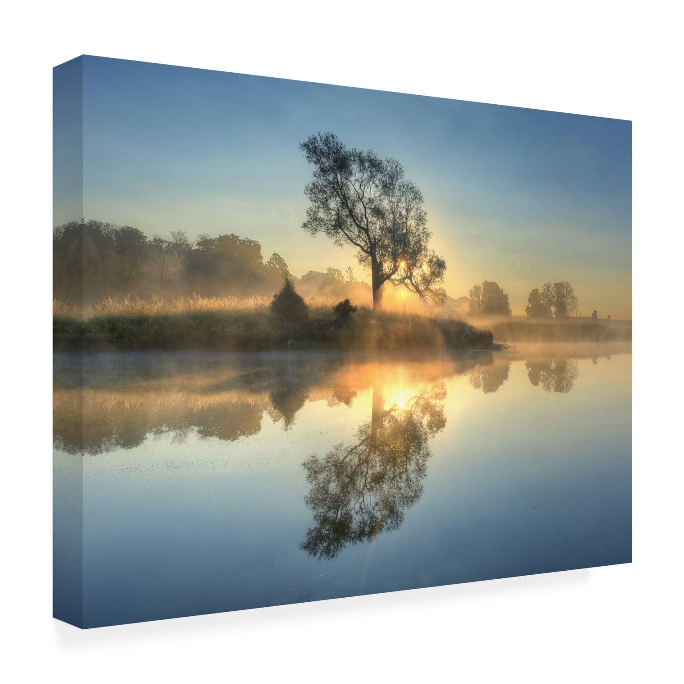 Canvas Wall Art - keller  'Morning Reflection' Wall Art for Living Room, Bedroom, or Office Décor by Trademark Fine Art - 32 x 24 Inches