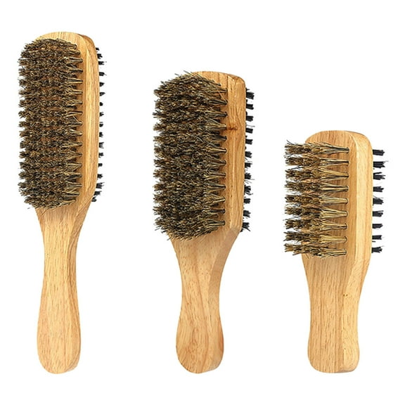 UPGRATOR Beard Brush for Men with Nylon Bristles Wood Handle DualSided Design for Home Use 3pcs