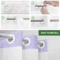 thumbnail image 6 of No Hook Shower Curtain, Ombre White Extra Long Bathtub Curtains with Snap in Liner, Romatic Purple Art Waterproof Washable Fabric Shower Curtain Set, 72"W x 96"L, 6 of 9