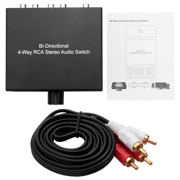 4 Way BiDirectional RCA Stereo Audio Switch 1 in 4 Out or 4 in 1 Out L
