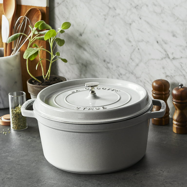 Staub Cocotte 2-piece cast iron pot and pan set 24 cm, white truffle,  145624107 