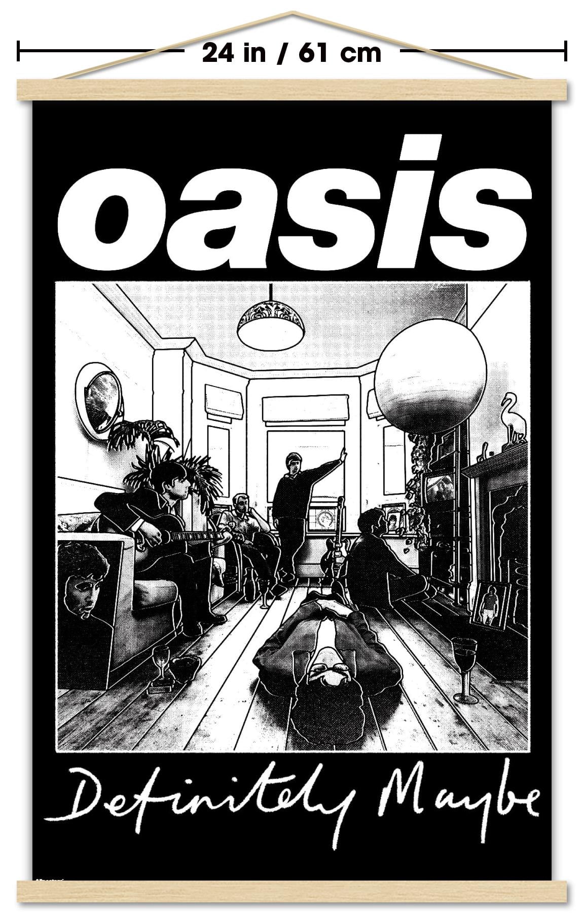 Oasis Definitely Maybe オリジナル広告 額装済み Oasis - Definitely Maybe Wall Poster with Magnetic Frame, 22.375