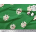 thumbnail image 3 of Soimoi Green Cotton Voile Fabric Leaves & Begonia Floral Print Sewing Fabric Yard 56 Inch Wide, 3 of 3