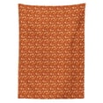 thumbnail image 2 of Orange Tablecloth, Retro Style Pattern with Paisley and Flowers Ornate Leave, Rectangle Satin Table Cover Accent for Dining Room and Kitchen, 60" X 84", Redwood Orange Cream, by Ambesonne, 2 of 2