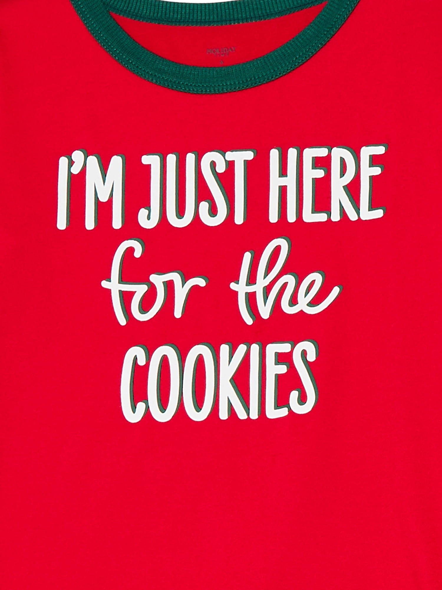 Holiday Time Toddlers Matching Family Pajamas Gingerbread Cookie Top and Pants Set, 2-Piece, Sizes 2T-5T
