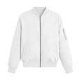 thumbnail image 5 of Dezsed Women's Casual Zip Up Bomber Jacket Lightweight Long Sleeve Windbreaker Coat Thin Sports Outerwear Spring Fall Clothes with Pockets White XL, 5 of 6