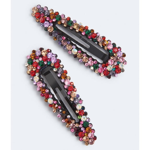 Rainbow Rhinestone Triangle Hair Clip 2-Pack- Aeropostale