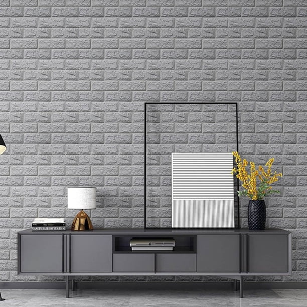 RKSTN peel and stick wallpaper DIY 3D Brick PE Foam Wallpaper Panels Room Decal Stone Decoration Embossed