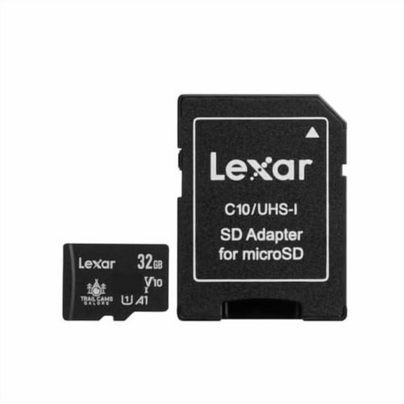 Trail Cams Galore Lexar 32GB Micro SD Card Micro SDHC UHS-I Flash Memory Card with Adapter, 100MB/s, C10, U1, A1, V10, Full HD, 4K UHD, High Speed TF Card 32GB x1