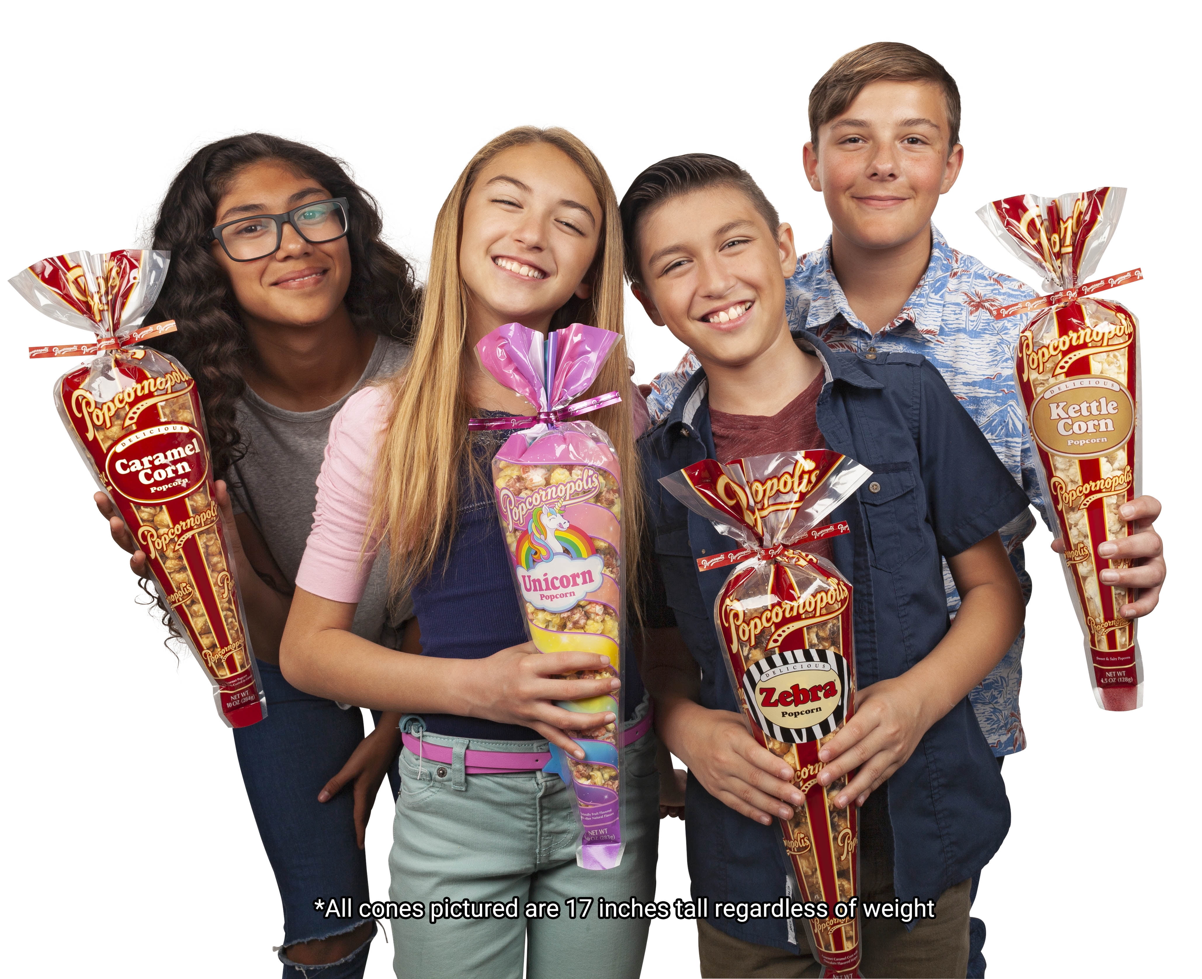 (2 pack) Popcornopolis Zebra Popcorn Chocolate, 11 oz. Gift Cone