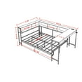 thumbnail image 2 of Corner Bed Frame Full Size with Bookcase and 2 Underbed Storage Drawers, Modern Full Bed with LED Light and Charging Station, Modern Daybed Reversible Left or Right, Grey, 2 of 4