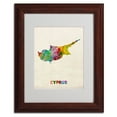 thumbnail image 3 of Trademark Fine Art "Cyprus Watercolor Map" by Michael Tompsett, Wood Frame, 3 of 5