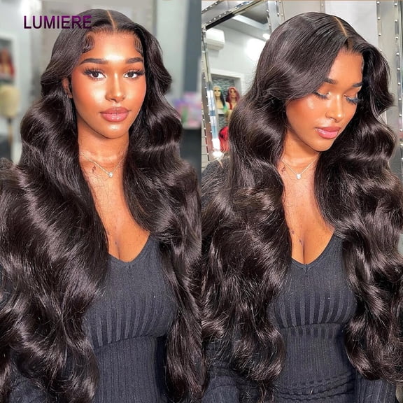 Lumiere Brazilian body Wave Lace Closure Human Hair Wigs Natural Black 4×4 Lace Closure Wig Cap 180% 20"