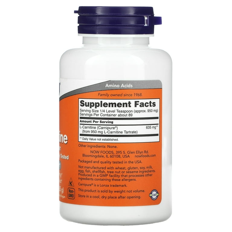 do i need to take l carnitine every day Now Pharmaceutical Grade L-Carnitine Fitnes Support, 3 Oz