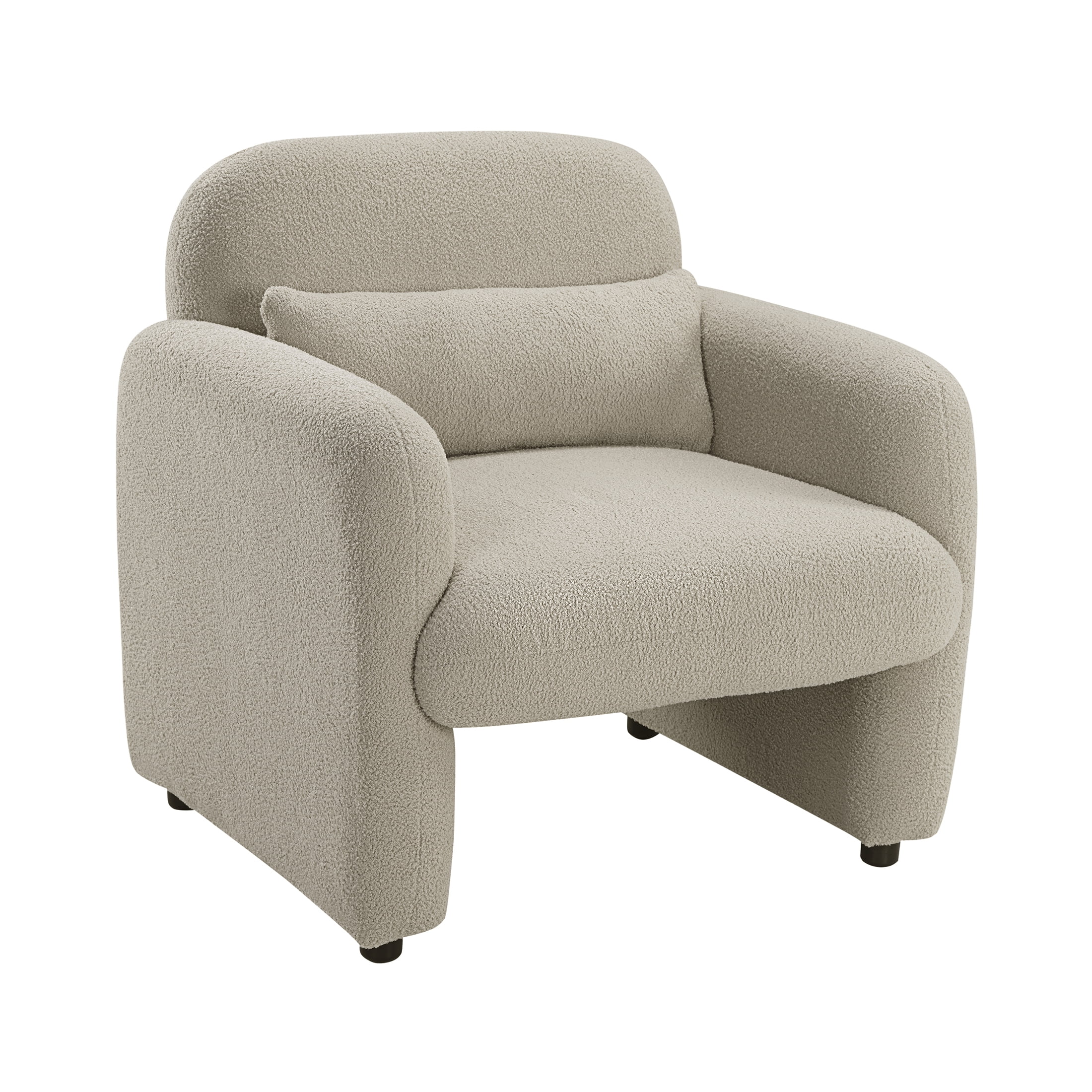 OakvillePark Therrow Boucle Accent Chair with Pillow, Taupe