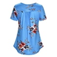 thumbnail image 5 of WISEFIN Women Summer Floral Print Short Sleeve Button Relaxed Fit Casual T-Shirt Blouse Tunic Tops, 5 of 5