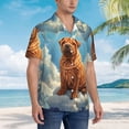 thumbnail image 3 of Fuzoiu Sunshine Cloud Bulldog Print Hawaiian Shirt for Men, Summer Beach Casual Short Sleeve Button Down Shirts, Men’s Beach Summer Shirts with Pocket,Large, 3 of 7