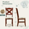 thumbnail image 5 of Set of 2 Rustic Farmhouse Dining Chairs, Solid Wood Frame with Upholstered Seat, Walnut – Chairs Only, 5 of 6