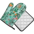 thumbnail image 2 of cixuoa Tropical Flora Print Kitchen 7.2"X11" Oven Mitts and Pot Holders Sets, Safe for Baking,Cooking, BBQ, 2 of 6