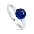 thumbnail image 2 of Limited Time Super Sale: Real Round Blue Sapphire Solitaire Engagement Ring in 10k White Gold for Women on Sale, 2 of 2