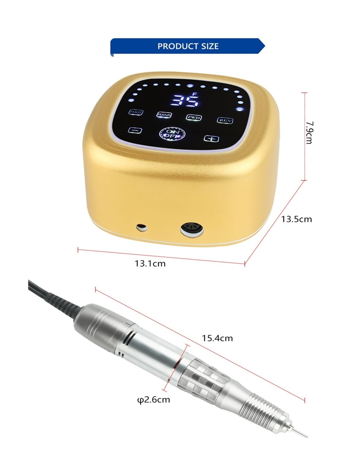 Electric Nail Drill Machine 35000RPM Nail Drills For Acrylic Nails,Professional Efile Nail File With LED Display For Shaping ,Low Noise