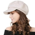 thumbnail image 1 of Woman Visor Beret Newsboy Cabbie Painters Paperboy Cap Winter Hats Lined Wool Beige, 1 of 6