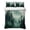 Green, Beige, Gray, variant on Quilts Full Size Bedding Set, Black Forest Lightweight Quilted Comforter, Nature Foggy Mountain Pine Tree Soft Reversible Bedspread Coverlet with Pillow Covers for All Season, 78" x 90"