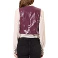 thumbnail image 3 of INSPIRE CHIC Women's Steampunk Waistcoat Sleeveless PU Faux Leather Suit Vest L Burdundy, 3 of 6