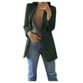 thumbnail image 1 of Ladies Workoffice Blazer Solid Color Fitted Suit Button Down Fashion Jacket Mid Length Leisure Outwear Single Breasted Blouse Lapel Notched Elegant Cardigan, 1 of 6