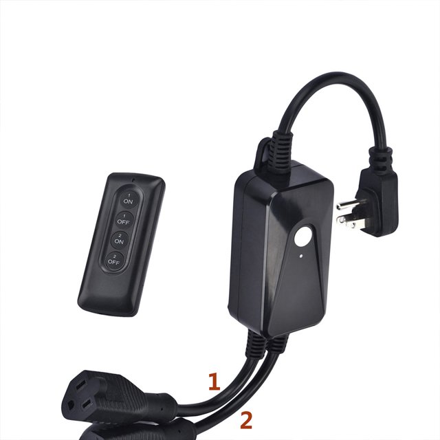 Becaristey Outdoor Dimmer Plug For String Lights Easy Installation Energy-saving Remote 1 us