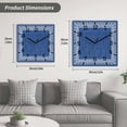 thumbnail image 5 of Navy Blue Geometric Wooden Wall Clock Silent Non Ticking, White Greek Key Design Burlap Modern Art Square Wall Clocks Battery Operated, Decor Clock for Home Office, Living Room, Kitchen, 10 Inch, 5 of 9