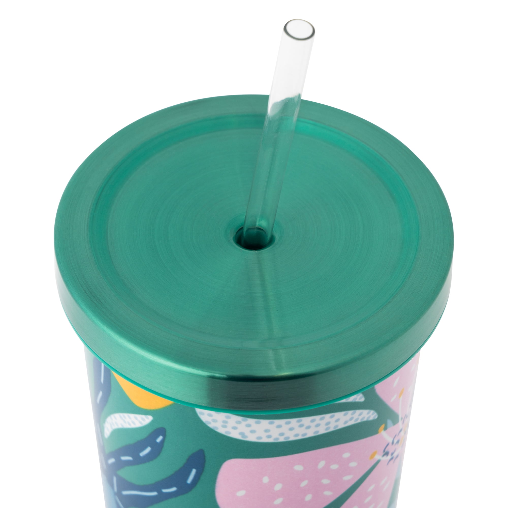 TAL Stainless Steel Ivy Tumbler with Straw 24oz, Tropical